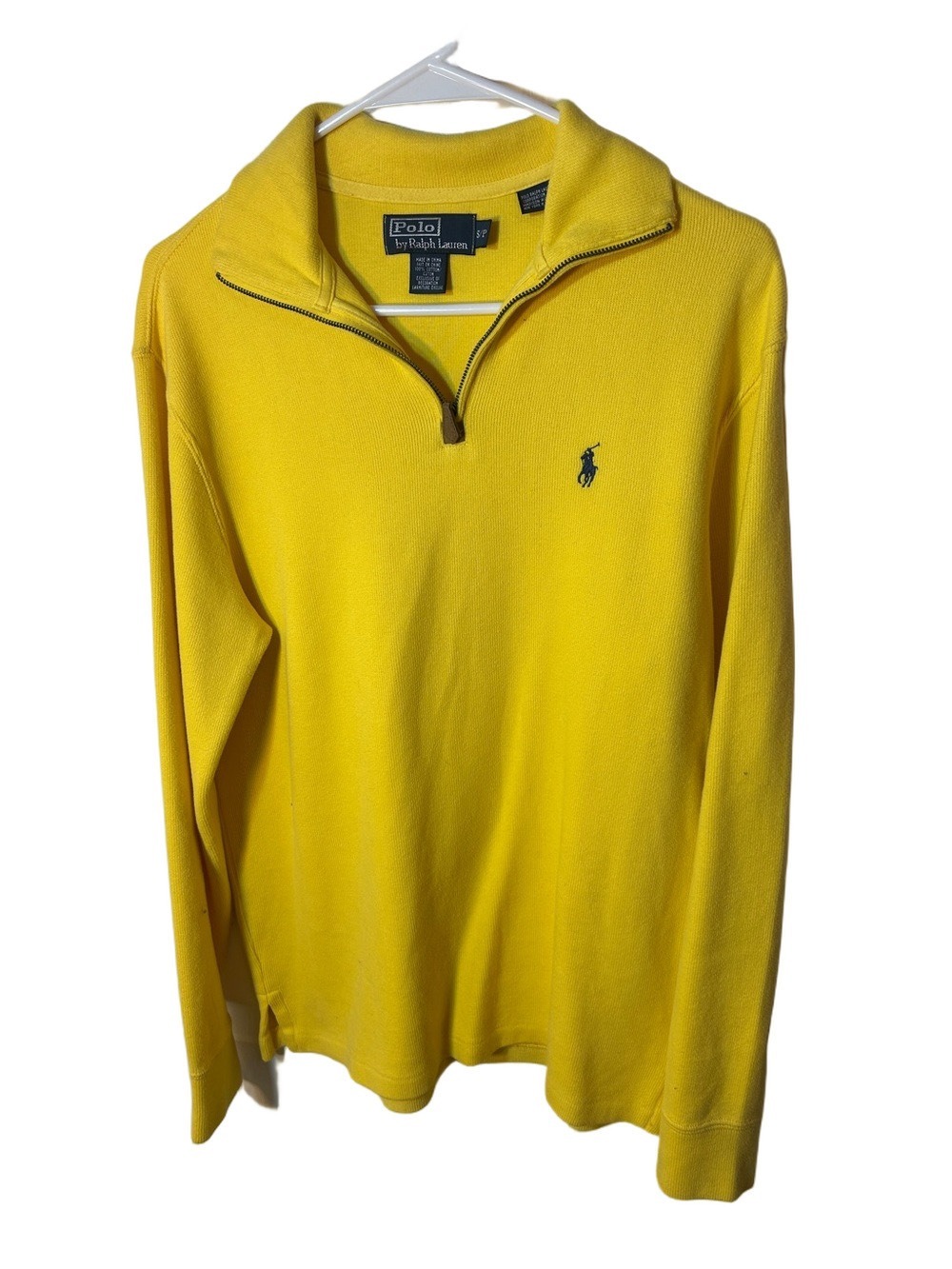 Polo by Ralph Lauren Men’s Yellow Quarter-Zip Sweater size small